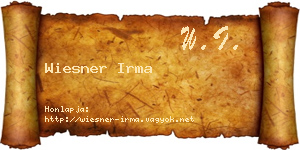 Wiesner Irma névjegykártya